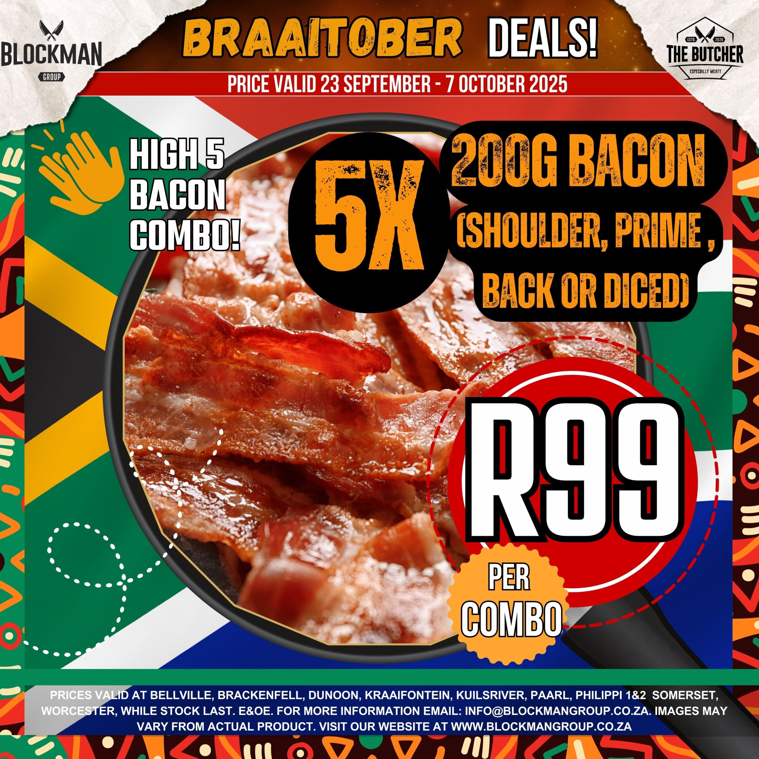 FB - BRAAITOBER POSTS (1080 X 1080 mm) High 5 Bacon combo